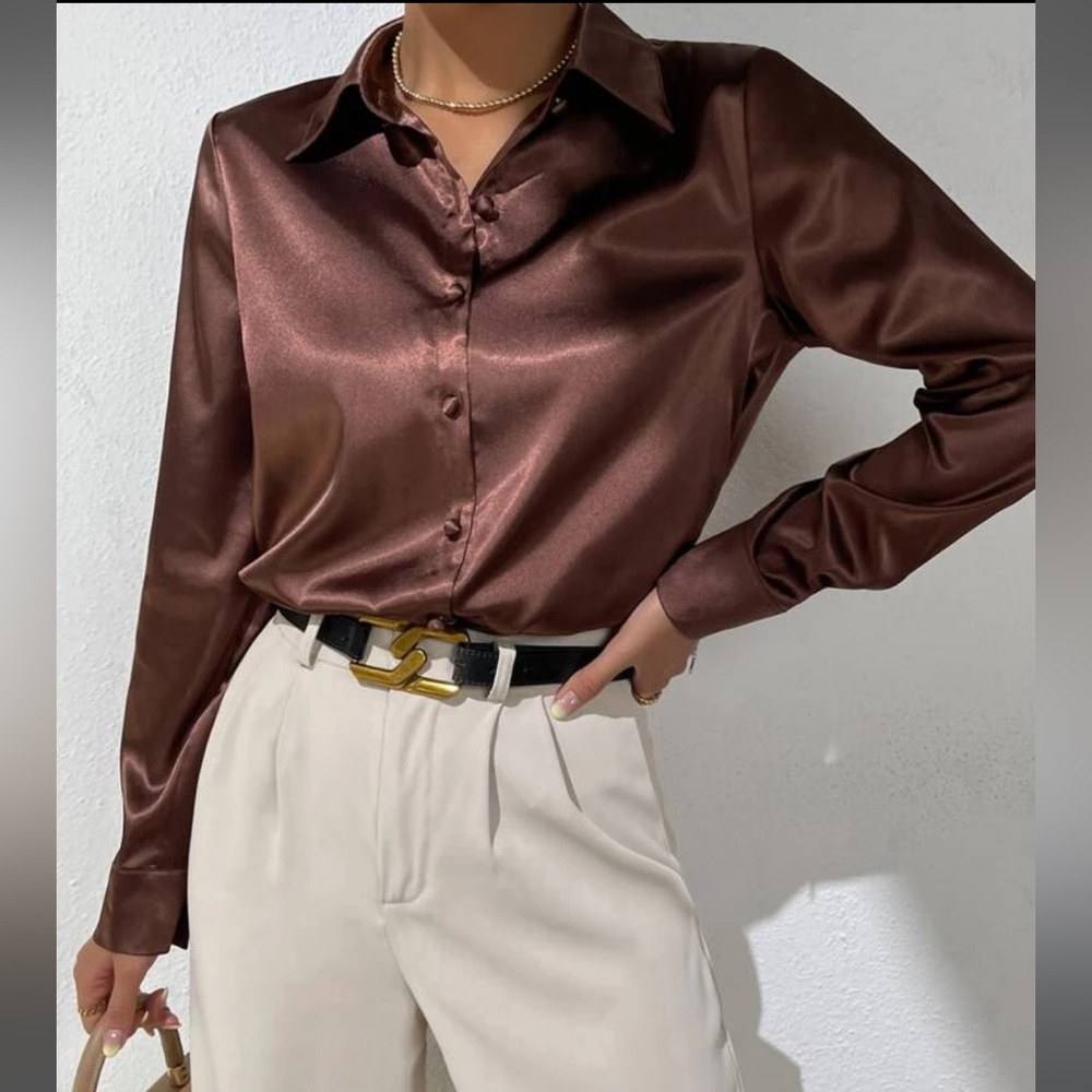 Satin button up - Picture 4 of 9